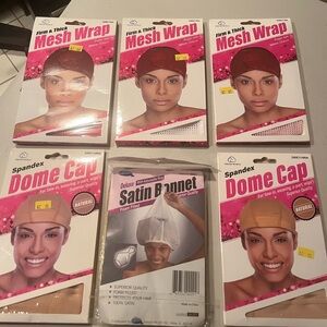 Spandex Dome Cap and Mesh Wrap Set - Natural. All new lot